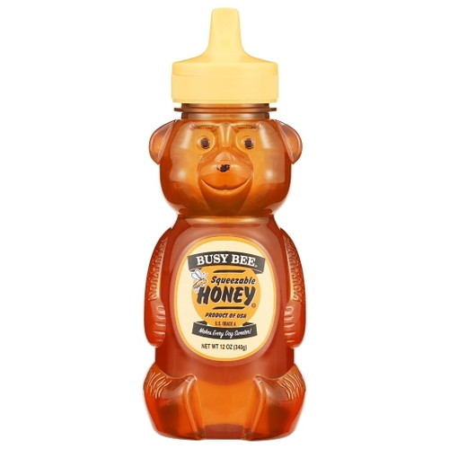Busy Bee Clover Bear Honey Bottle, 12 Ounce, 12 Per Case